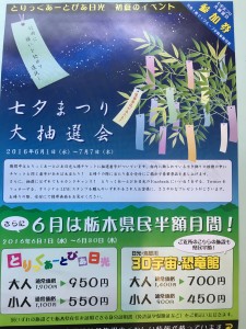 七夕まつり大抽選会☆彡とりっくあーとぴあ日光(^^)/